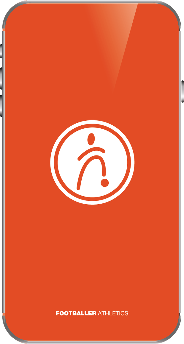 The Footballer Athletics app start screen