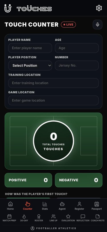 Touch Counter screen